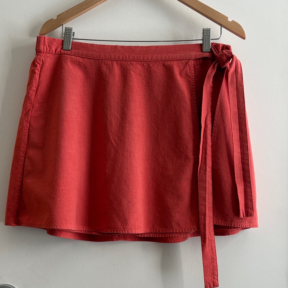 a new day Burnt Orange Cotton Wrap Preppy Elastic Waistband SZ L